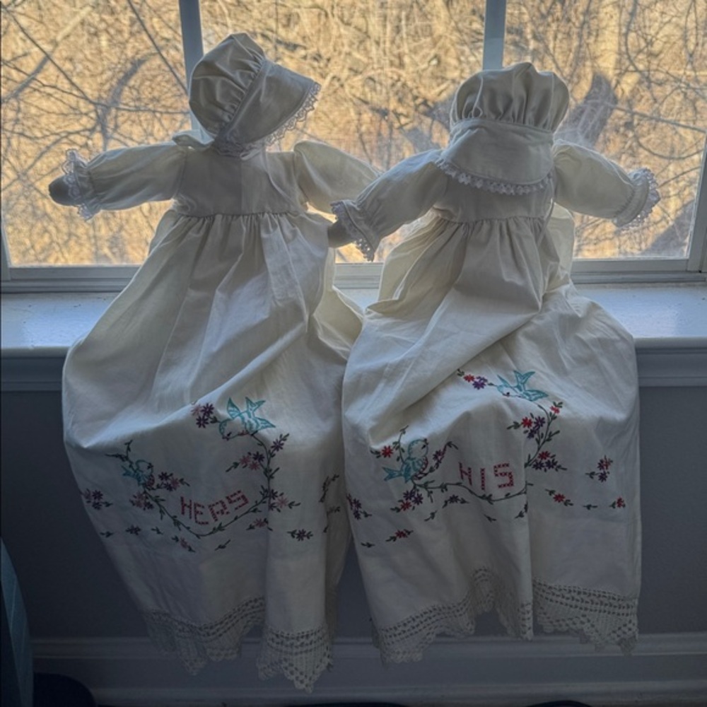 Embroidered His and Hers Wedding Set